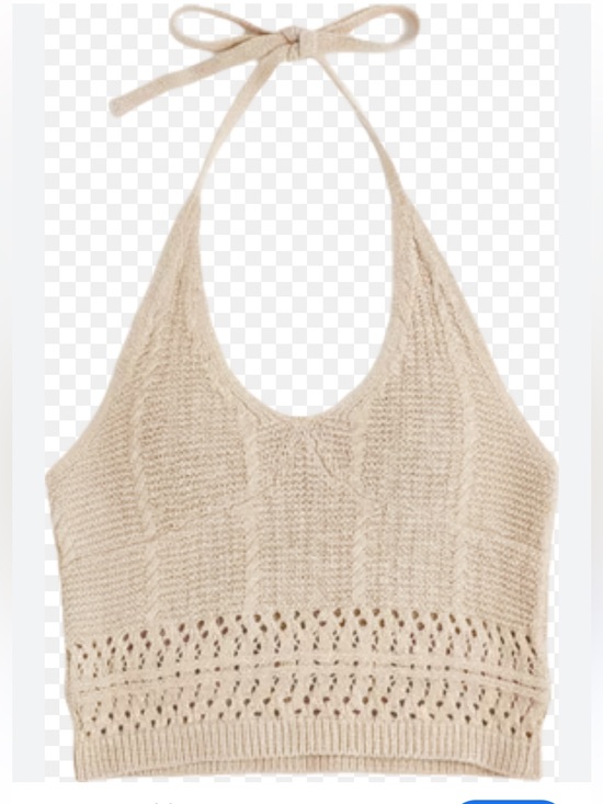 Arizona Jean Company Tops - NWT!! Arizona Jean Company Beige Crochet Halter Tank Top